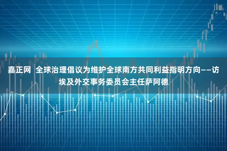 嘉正网  全球治理倡议为维护全球南方共同利益指明方向——访埃及外交事务委员会主任萨阿德
